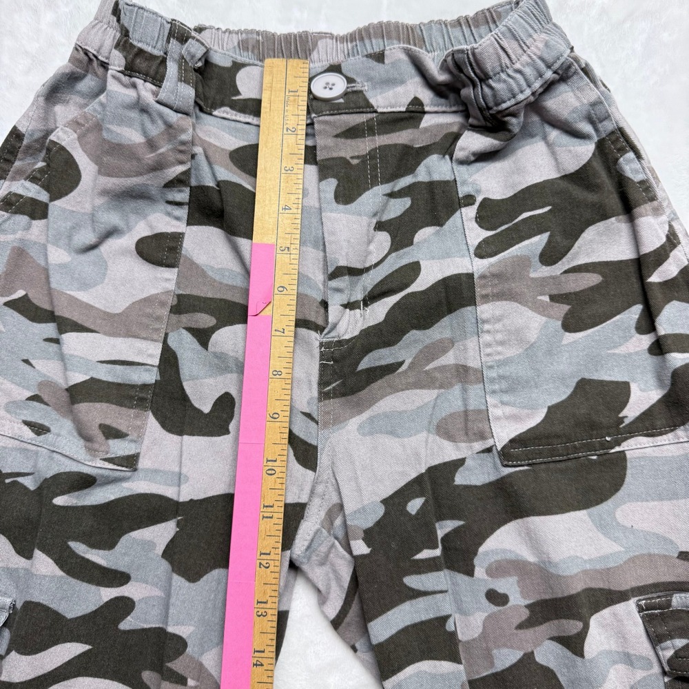 Black & Gray Camouflage Cargo Pants Women‎ Size L Stretchy Pockets Streetwear - Picture 4 of 7